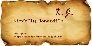 Király Jonatán névjegykártya